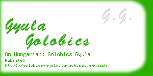 gyula golobics business card